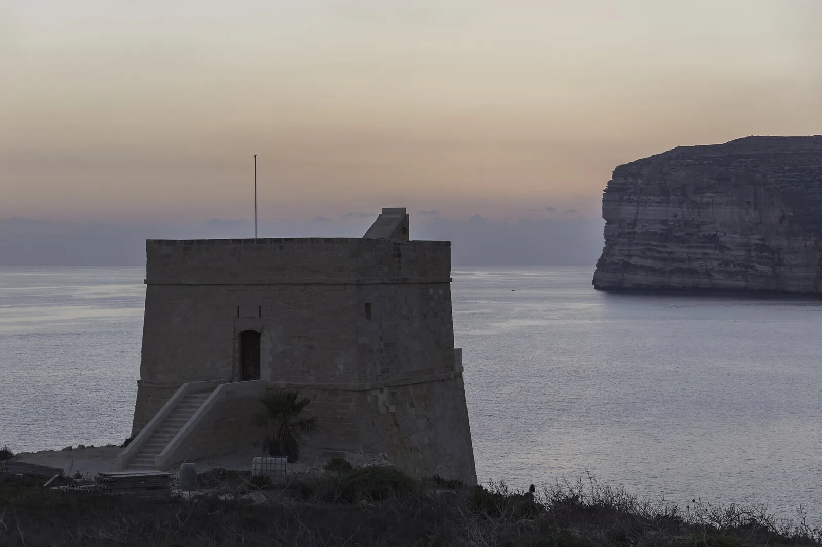 Xlendi Tower on Gozo’s rugged coastline.