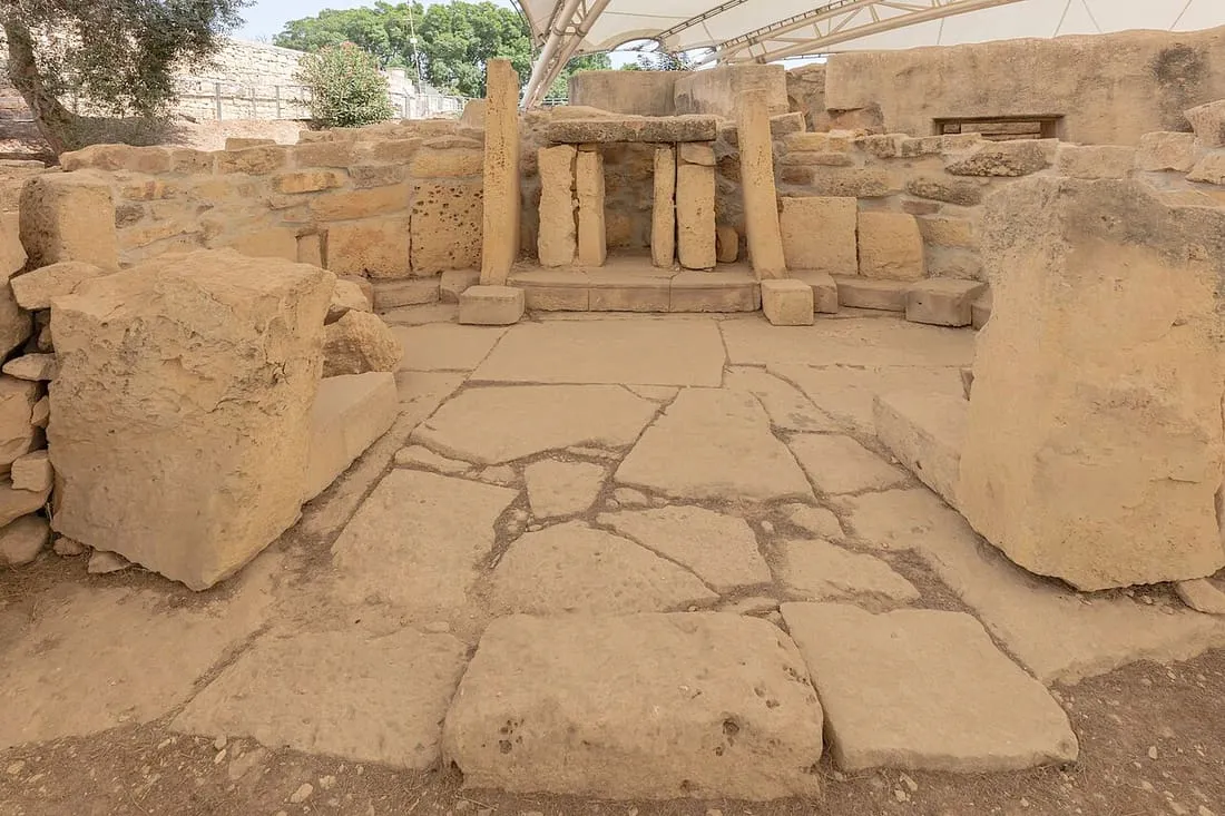 The prehistoric stone temple complex at Tarxien.