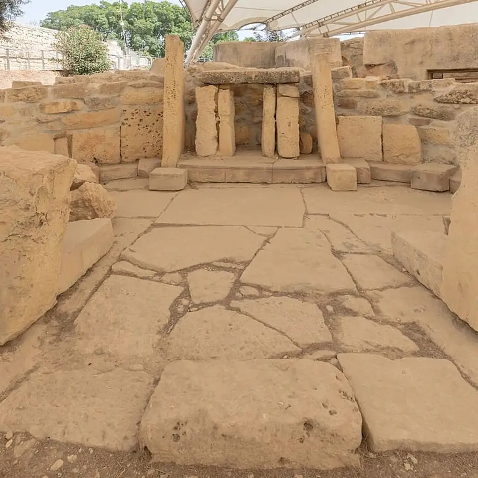 The prehistoric stone temple complex at Tarxien.