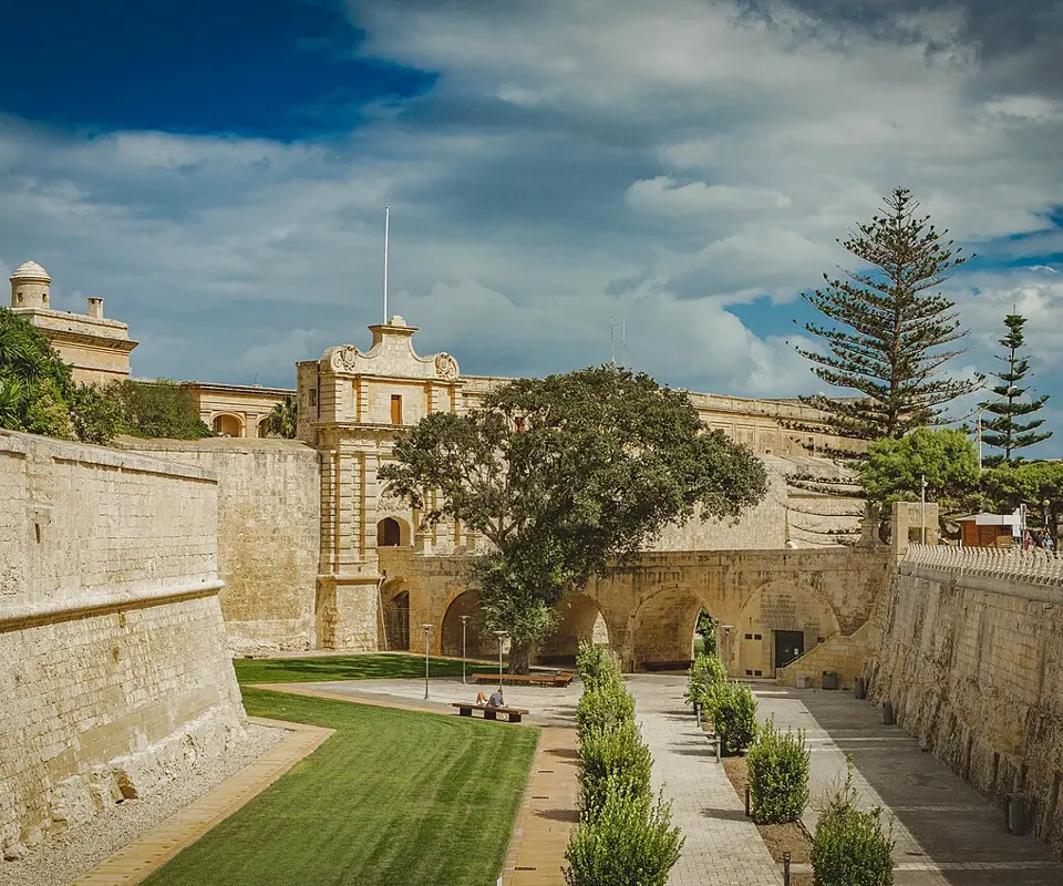 The limestone gateway into Mdina.