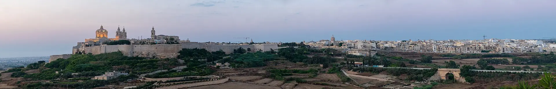 A sweeping panorama of Mdina and Rabat from Mtarfa